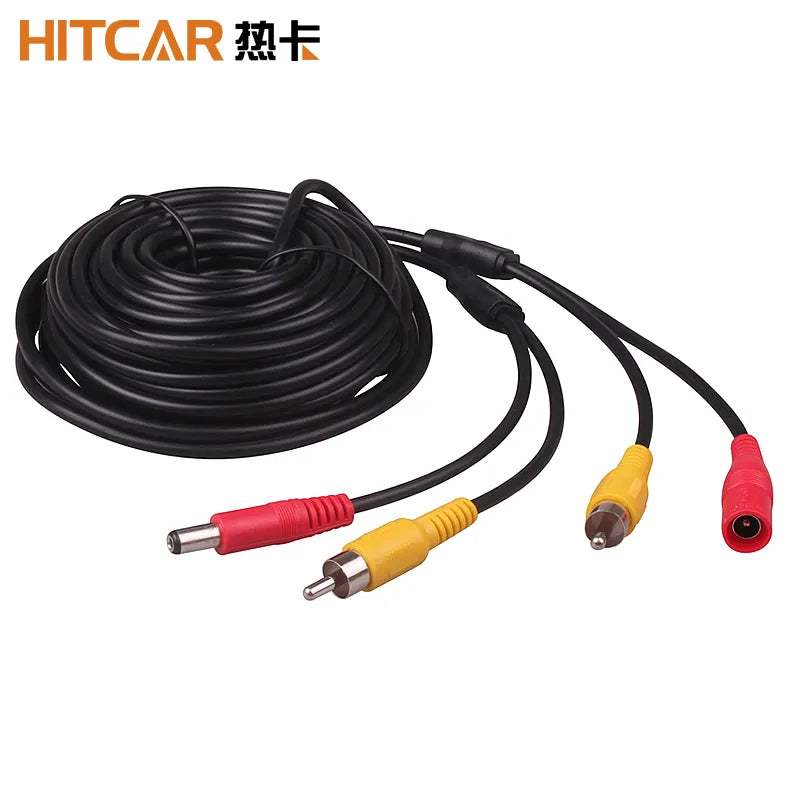 Wicksonline™  5 10 15 20 Meters DC Power RCA AV  Video 12V 24V  Extension Cable for Car Truck Bus Parking Home CCTV Camera