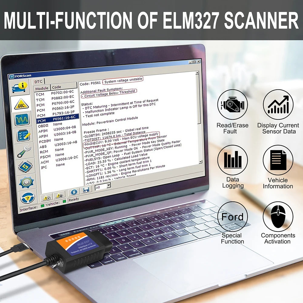 Elm327 Usb Ftdi With Switch Code Scanner Forscan Elmconfig Hs Can And Ms  Can Super Mini Elm327 Obd2 V1.5 Bt Elm 327 Wifi
