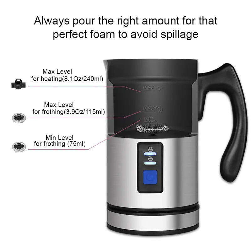 Wicksonline™ BioloMix Electric Milk Frother Milk Steamer Creamer Milk Heater Coffee Foam for Latte Cappuccino Hot Chocolate