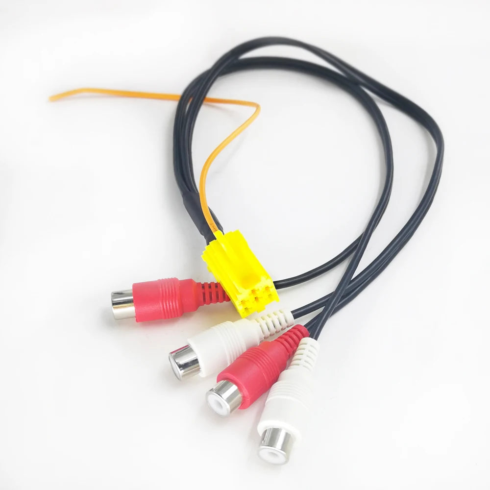 Wicksonline™ Biurlink MINI ISO 6Pin Out 4 Chinch Kabel RCA Cable 4RCA Line For Peugeot Volkswagen Skoda Ford In VDO Becker