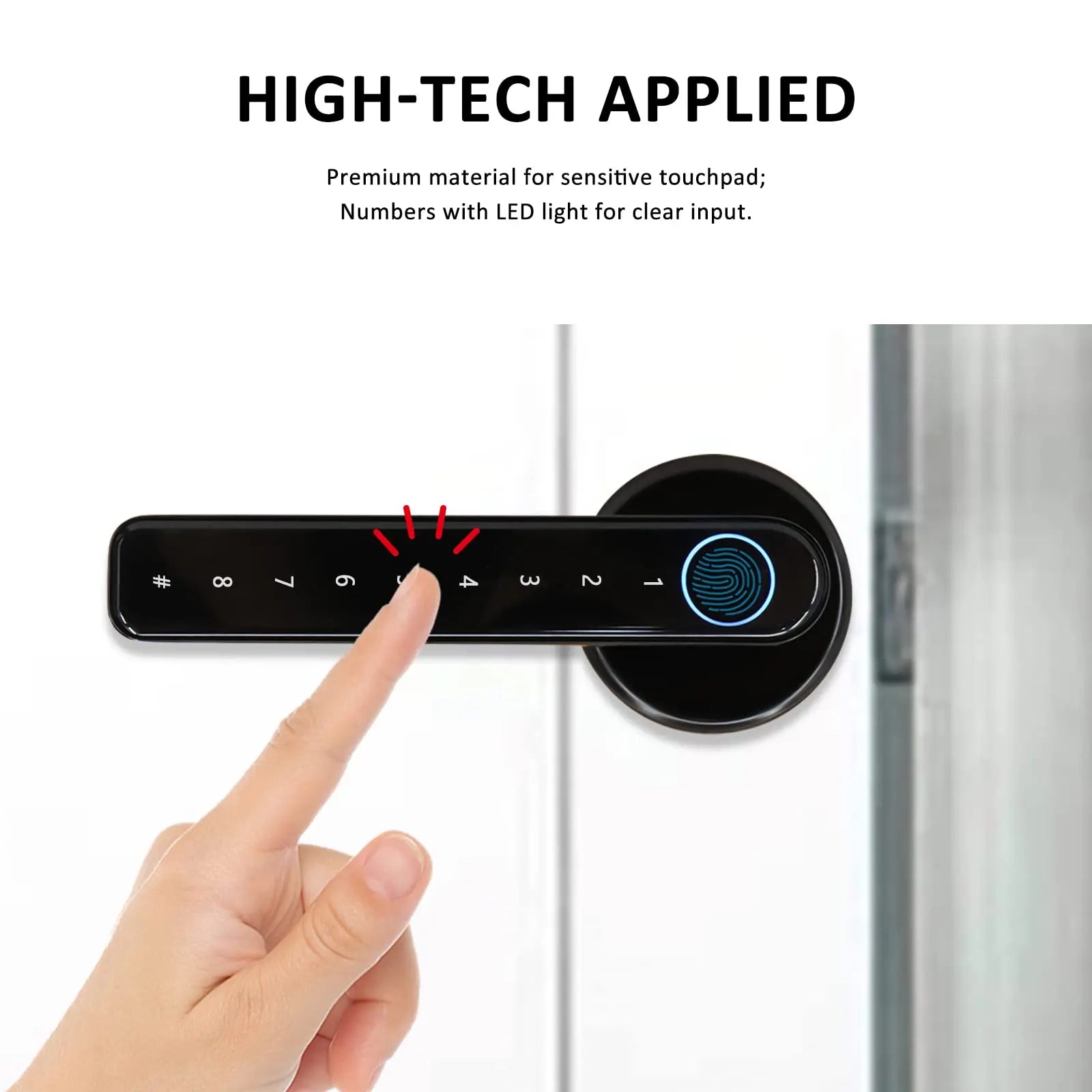 Smart Fingerprint Door Lock Handle for Home House Apartment With Key card Digital Door Lock Keypad Keyless Entry electronic lock